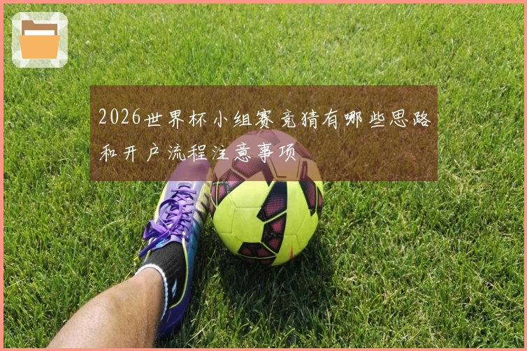 2026世界杯小组赛竞猜有哪些思路和开户流程注意事项